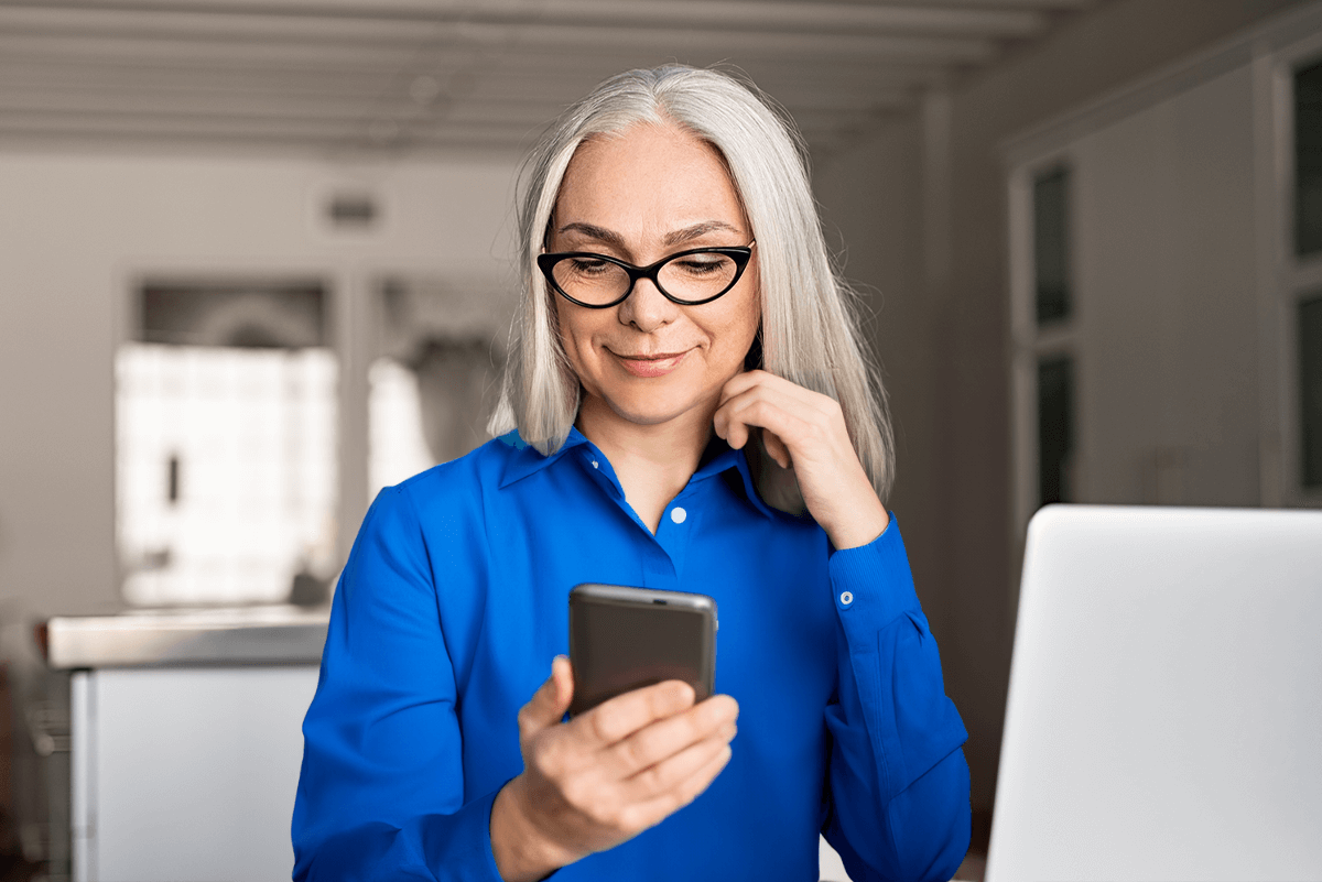Woman scheduling appointment from her phone